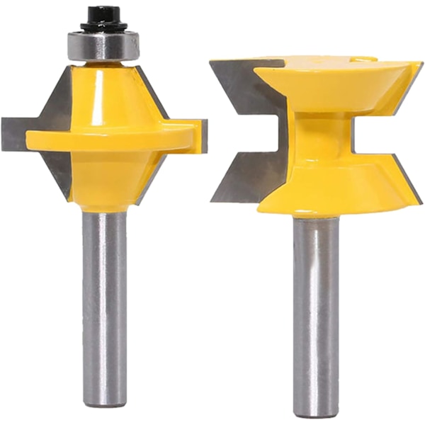 2Pcs Router Bit Set 8mm Shank 120 Degree Wood Milling Cutter Groo