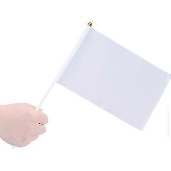 48 STK Håndsvinget Vimpelflag Kommanderende Dommerflag Håndflag Kommandoflag (Hvid)