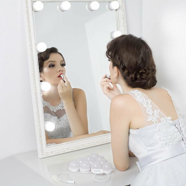 DIY Makeup Spejlslys Dæmpbar, Selvklæbende Spejlslys Sæt