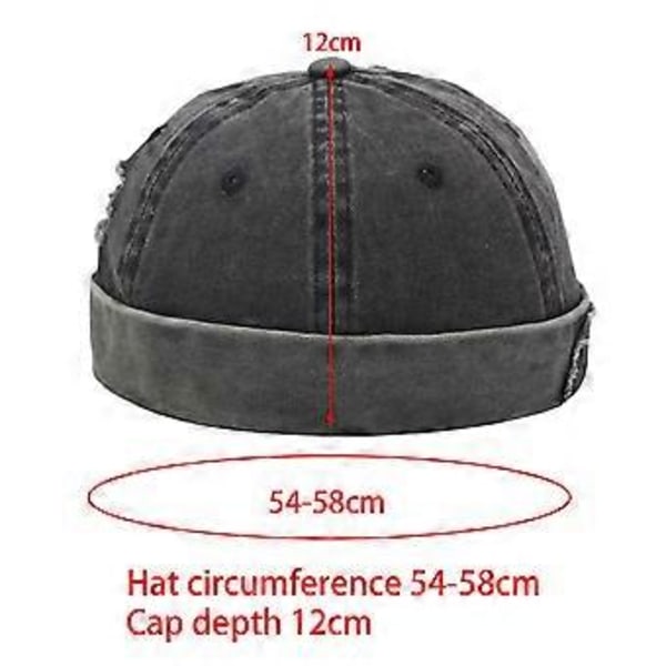 Beanie Hue Crimping Street Style Justerbar til Docker Fisker Arbejder Sømand(B)
