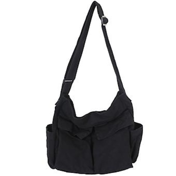 Stor Canvasväska Förvaringsväska Crossbody Väska Enkel Axelväska För Kvinnor