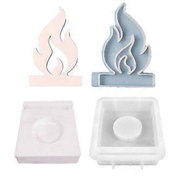 Hjerte Lysestager Silikoneforme DIY Fugle Støbeforme Hul Flamme Lysholder Harpiksforme til Borddekorationer C flame 1 C