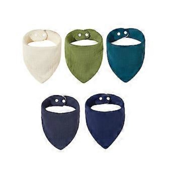 Baby Bandana Dregellappar 5-färgad Mjuk & Absorberande Baby Bitlappar Baby Dregellappar för Dreglande & Tandsprickningspresent D