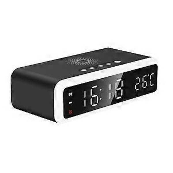 3 I 1 Digital LED Väckarklocka Termometer 15W Trådlös Laddare Med Trådlös