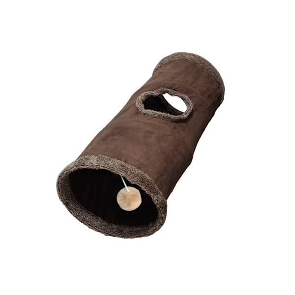 12 x 51 tum, hopfällbar PET katt-lek-tunnel, dold med boll, inomhus