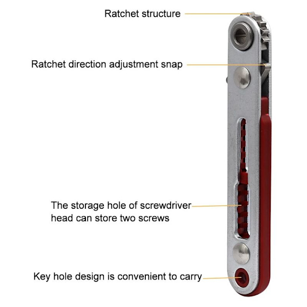 1 stk Mini Hexagon Torx Skralle Skiftenøkkel Toveis Kontroll for Enkelt/Dobbelt Hode