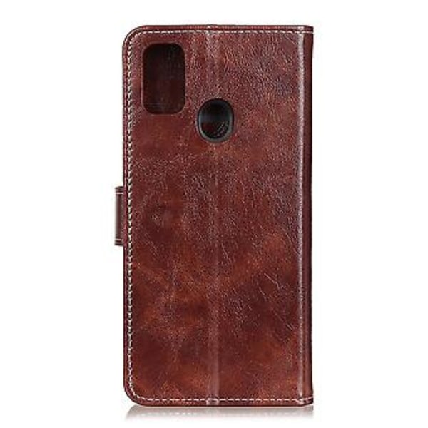 Retro Crazy Horse Textur Horisontellt Flip Läderfodral med Hållare & Kortplatser & För Galaxy A21s Brown