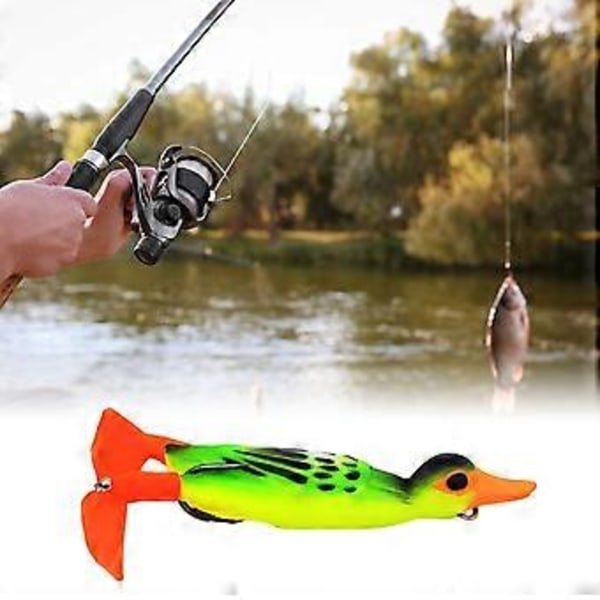 Ankbete Fiske Drag Fiskekrokar Tillbehör Swimbait Utrustning Flipper Trollingbete Fiskedrag för Bass Gös Rödfisk (Grön) Green