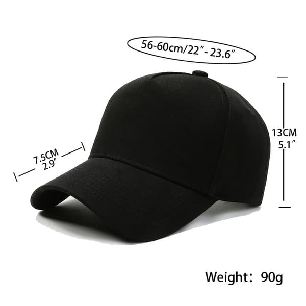 56-60cm Simpel Baseball Cap, Uden Tryk - Rød
