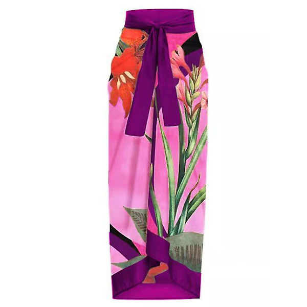 1 sæt kvinder monokini trykt strop rygløs polyester dame strand monokini.L.Rød