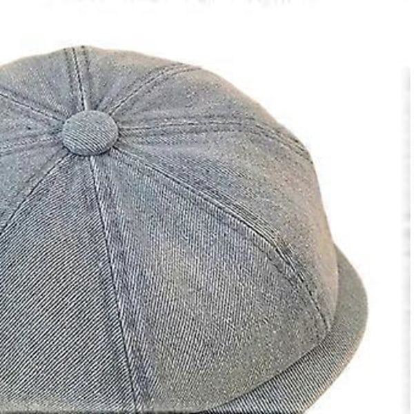 Dam Baskerhatt Åttkantig Hatt 8 Paneler Tidningspojke Målarhattar Platt Keps Stilfull Solhatt Skärm Newsboy Keps för Resor Vandring (Ljusblå)