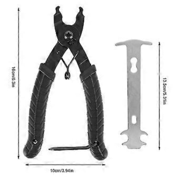 Cykelkæde Splitter Link Cykel MTB Breaker Reparations Nitte Pin Remover Værktøj (Sort+Sølv)(3 stk)
