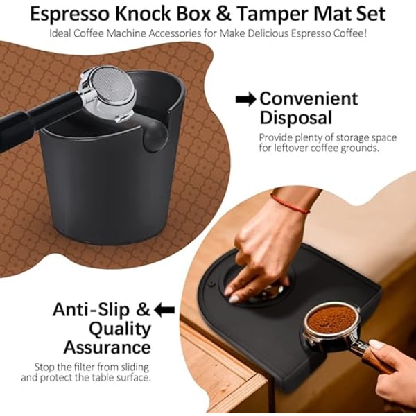 Kaffe knockbox (liten 12,5 * 12,1 * 10 cm), espressoknockbox,