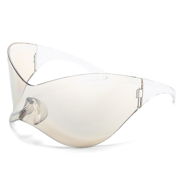 Y2k Wrap Around Mode Solglasögon För Kvinnor Män Futuristiska One-piece Glasögon Mod Party Shield Eyewear.G.