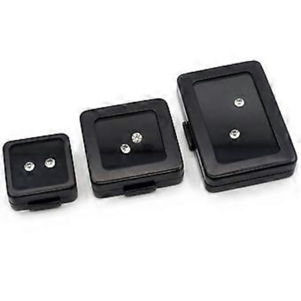 Fyrkantig lös diamant display förpackningslåda metall minnessvamp ädelsten pärlor hänge organiserare hållare showcase svart L Black L