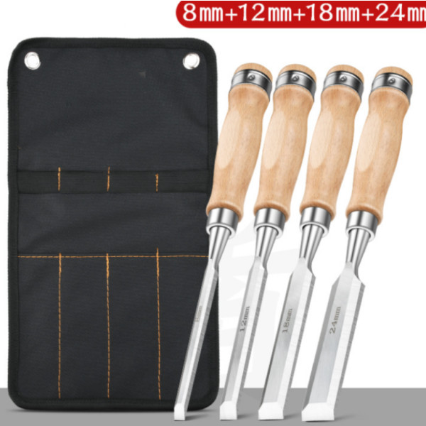 4-delad flatmejselset (8+12+18+24) Professionella träskärare w