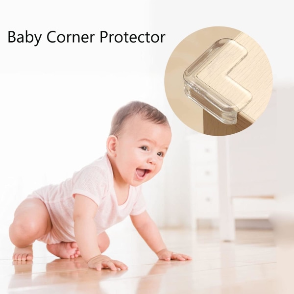 10 stk. Baby Bordhjørnebeskyttere (L-form), Transparent Furn
