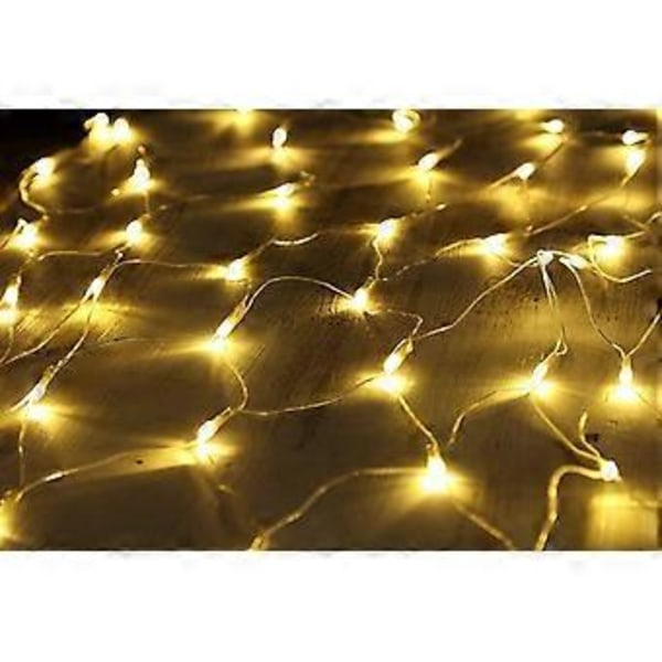 96 LED Ljusnät Ljusslinga Varmvit Dekorationsbelysning Inomhus och Utomhus Jul Bröllop med Kontakt