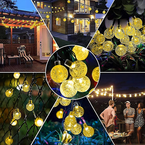 Solcellslingor, 7m 50 LED-slingor utomhus och inomhus 8