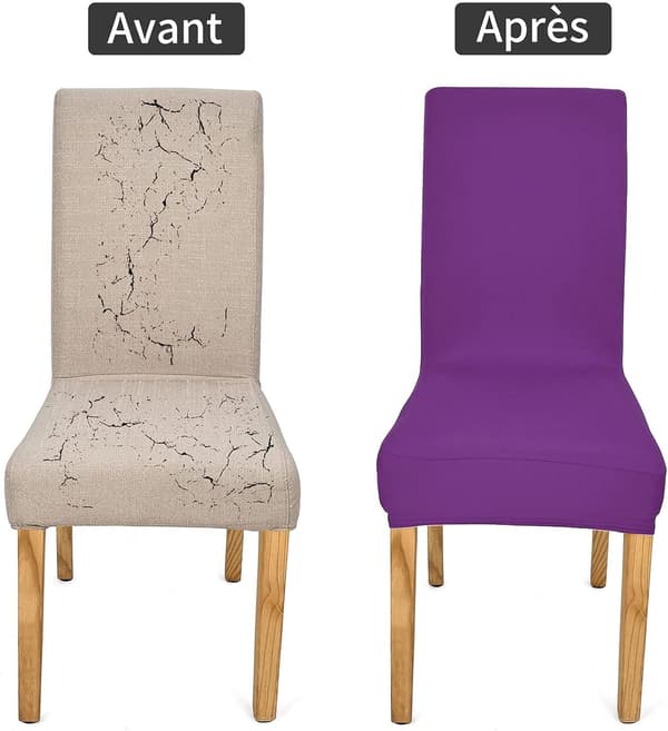 Spandex Elastiskt Stolsöverdrag Stretch Stolsöverdrag (6 st, Kamelfärg)