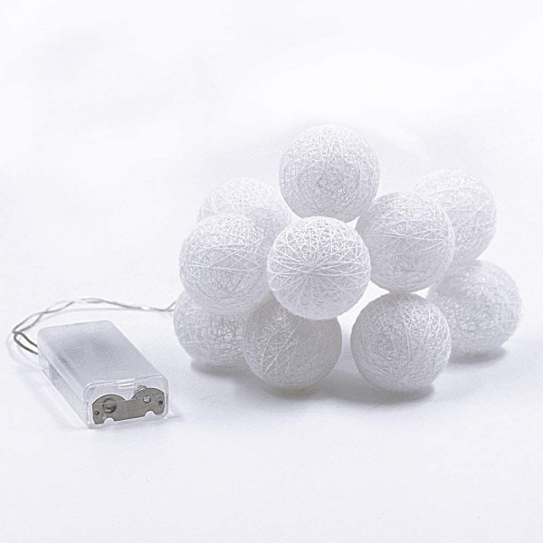 Bomullsboll-fairylights USB 10 LED bomullsboll ljusslinga 2 m