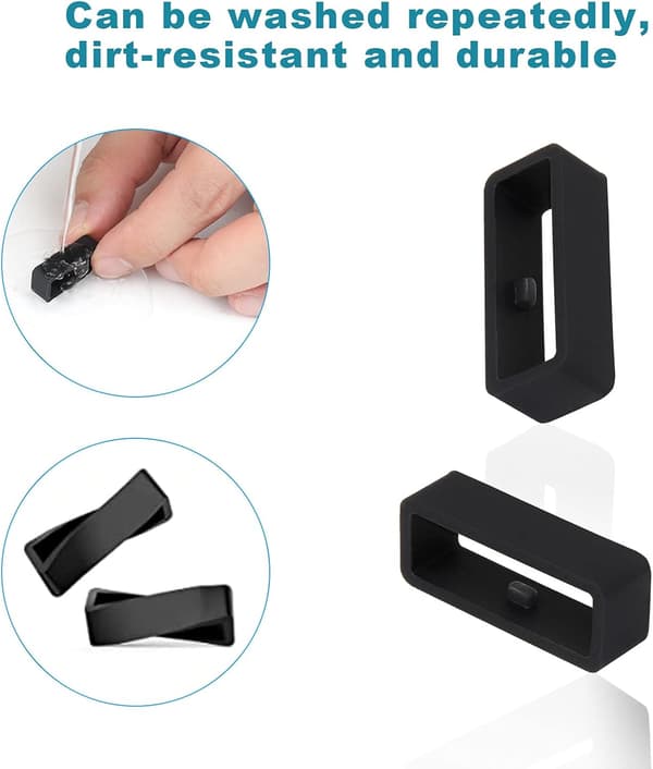 10 Stycken Silikon Öglor för 22mm Armband - Spänne Gummi Klocka