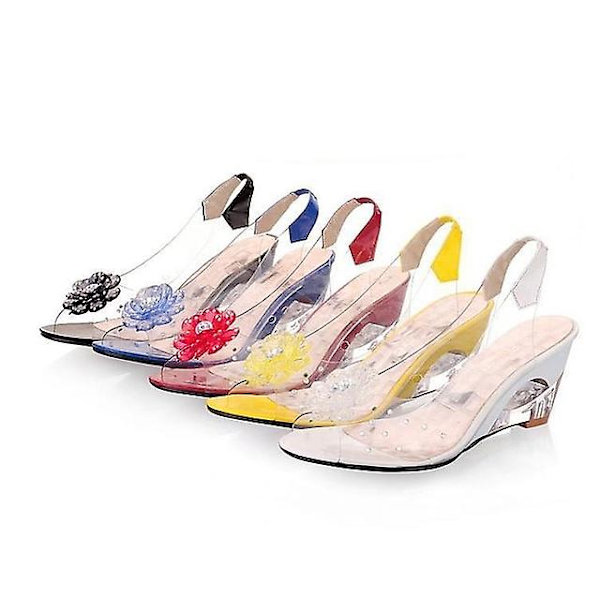 Sandaler för flickor, vardagsklack, PU, stora barn (7 år +), vardag, strand, utomhus, blomma, svart, vit, gul, sommar-happygo.32.Vit White 32