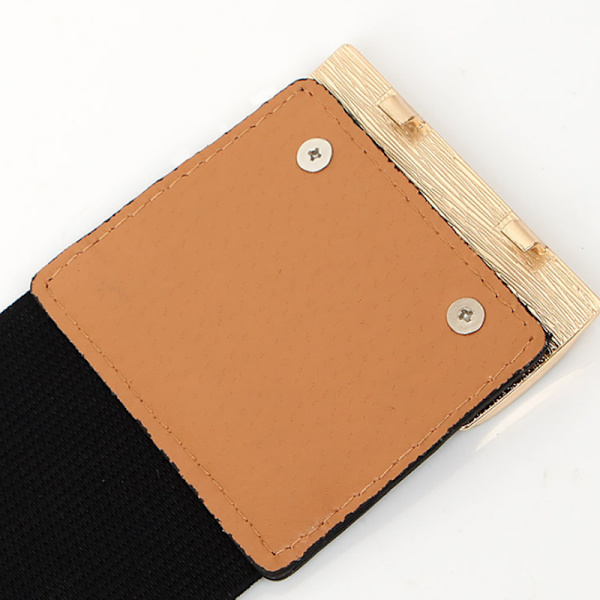 Svart 75cm Elastisk Belte for Kvinner Stretch Belte Elastisk Belte Bred Be
