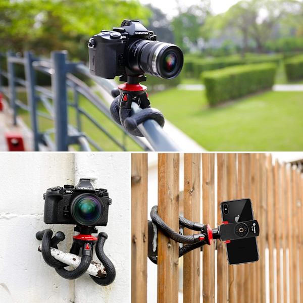 Sort-1 stk. Fleksibelt Smartphone Tripod, Længde 30cm, Mini Bærbar