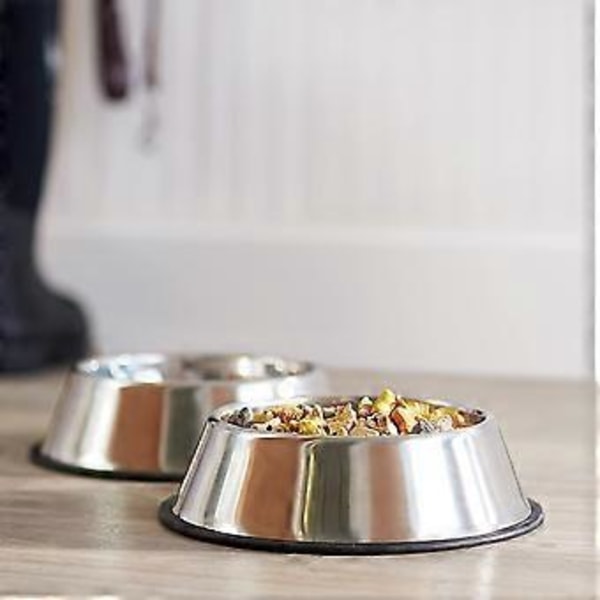 Rustfri Stål Mad- og Vandskål til Hund (30 cm)