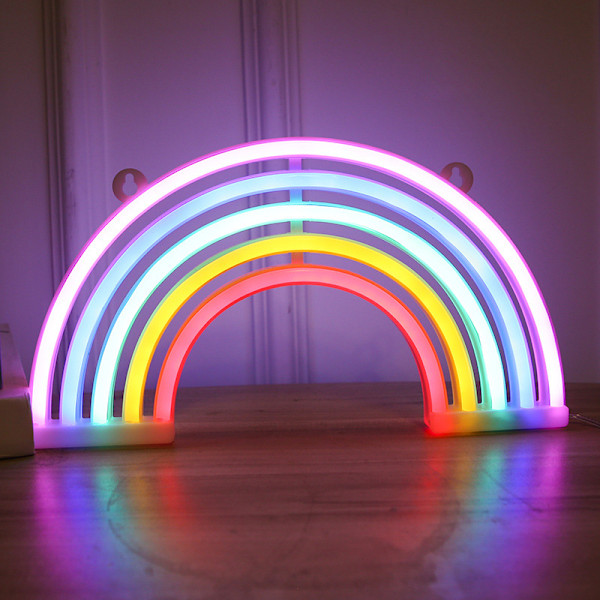 LED-lys/nattelys neonlys - regnbue flerfarget