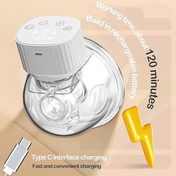 Rintapumppu (valkoinen), puettava sähköinen rintapumppu 3 tilalla,