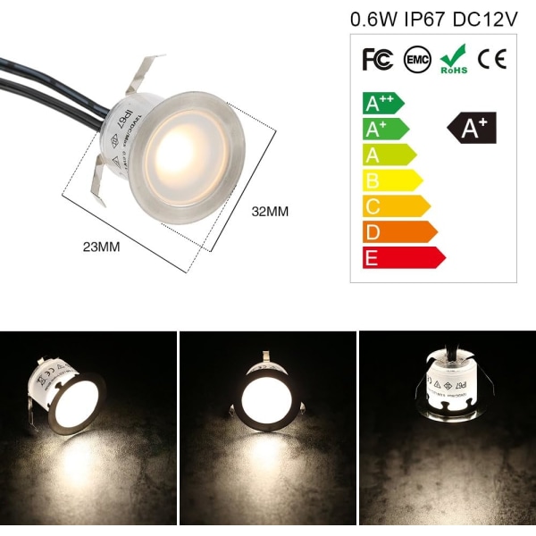 16 kpl LED-upotettavat valot, upotettavat valot, LED-kattovalaisin