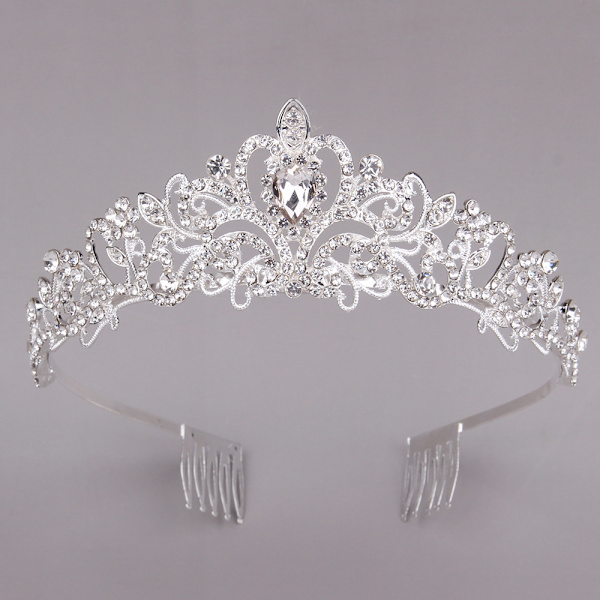 Tiara Crown Smycken Present till Kvinnor Flickor,Huvudband Huvudbonad Silver Kristall Rhinestone Diadem Prinsessa Födelsedagskrona med Kam,Bröllop Brudfest Tärna Bal Festtåg Present