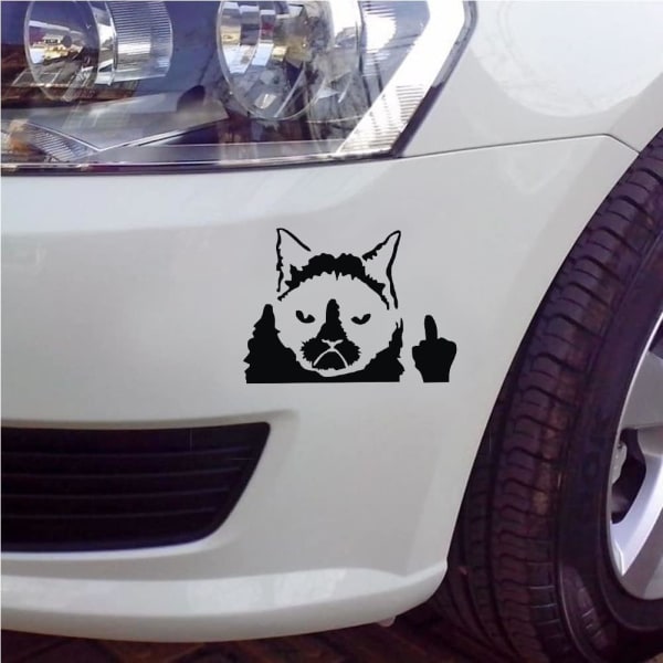 Bilstickere, 2 stk Sort, Hvid Reflekterende Kat Sticker Bilsticker