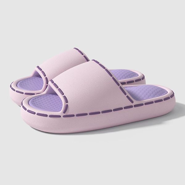 Tofflor Dam Sommar Nya Badrum Hem Mjuk Sula Halkfria Enkla Tofflor för Par.38-39.lila Purple 38-39