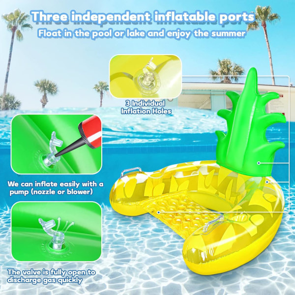 Ananas uppblåsbara pool flyter, uppblåsbar pool flytstol, Fl