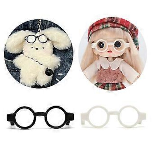 5 kpl Pieni pyöreä neliökehys lasit nukke ei linssejä muovilasit aikuisten nuken valokuvarekvisiitta mustakehyksiset lasit pojille black round frame