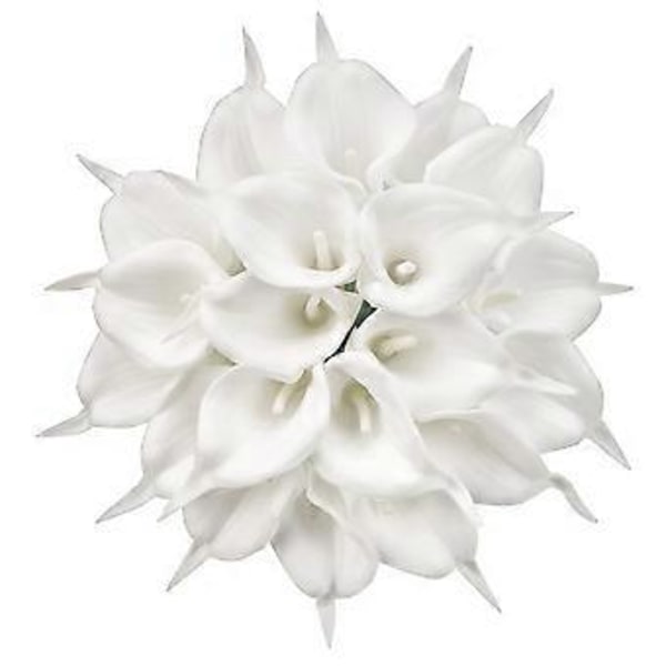 20 stk. Calla Lily Kunstige Blomster Bryllupsbuket Blomsterdekoration (Hvid)