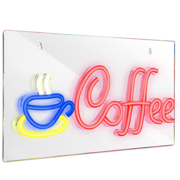 1pc Neon LED coffee Neon Letter Wall Art Neon Light Sign Cute Neo