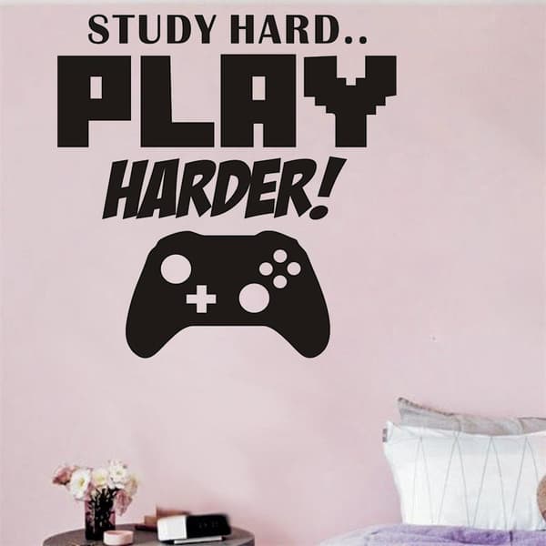 Study Hard vinyylitarra - seinäkoriste 20*8.66\"