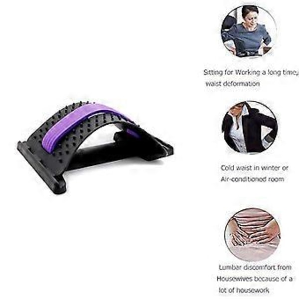 Zurck Kantoteline, 1 kpl Zurck Venytysvarusteet Hieronta Magic Stretcher Fitness Lannerangan Tuki Rentoutus Selkärangan Kivunlievitys Dropship (Väri: Violetti)