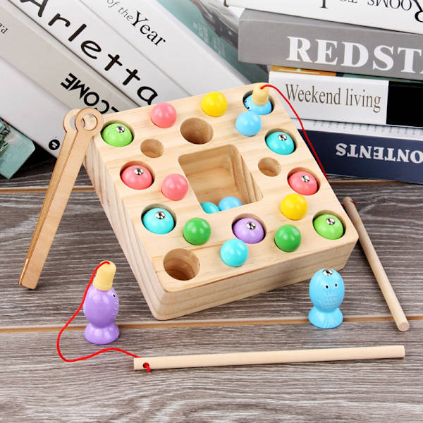 Montessori-vauvapelikalut, puiset lelut, magneettiset kalastuspelit c