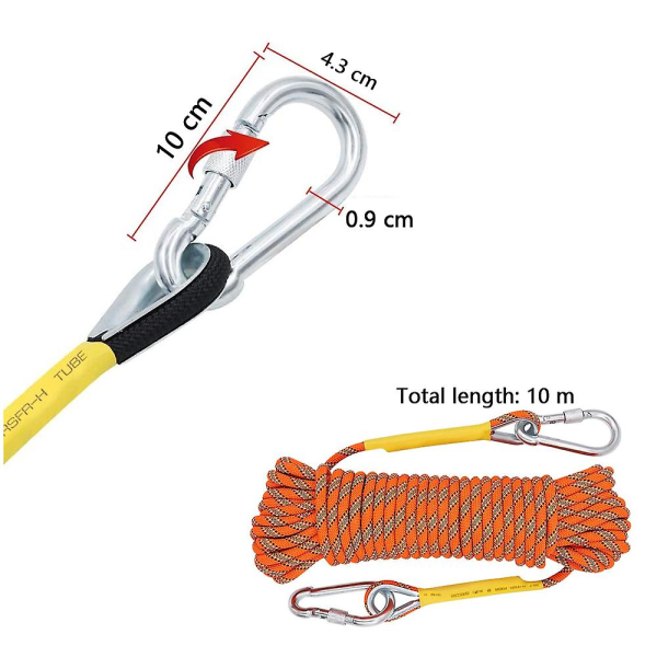 (10m) Oransje statisk klatretau tilbehør tauutstyr