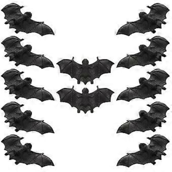 10 kpl Halloween Muovilepakot Mini Koristeelliset Lepakkolelut Karmivat Pelottavat Pilailulelut Halloweeniin ja Aprillipäivän Koristeisiin DIY Kummitustalo ja Pra