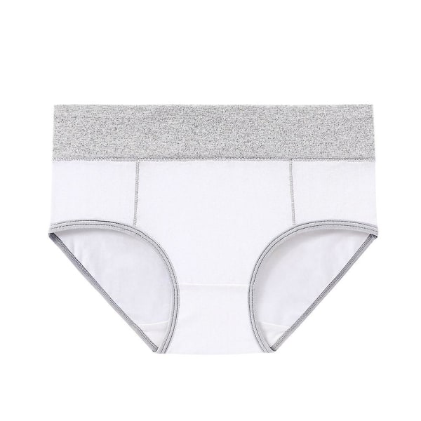 Dambyxor med hög midja bomullsbyxor för dam Underkläder Helryggtäckande Trosor Plus Size Multipack.L.white