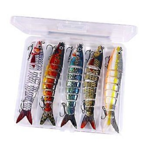 Fiskedrag Tredelad Krok Saltvatten och Sötvatten Simdrag Fiskekrokar Långsamt Sjunkande Flerledade Simbeten Complete set of 15 p