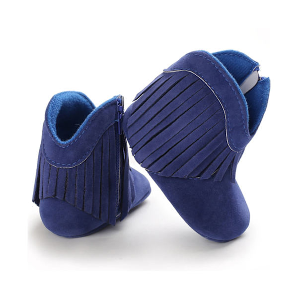 Baby Sko Varme Bomullssko-blå（11cm）