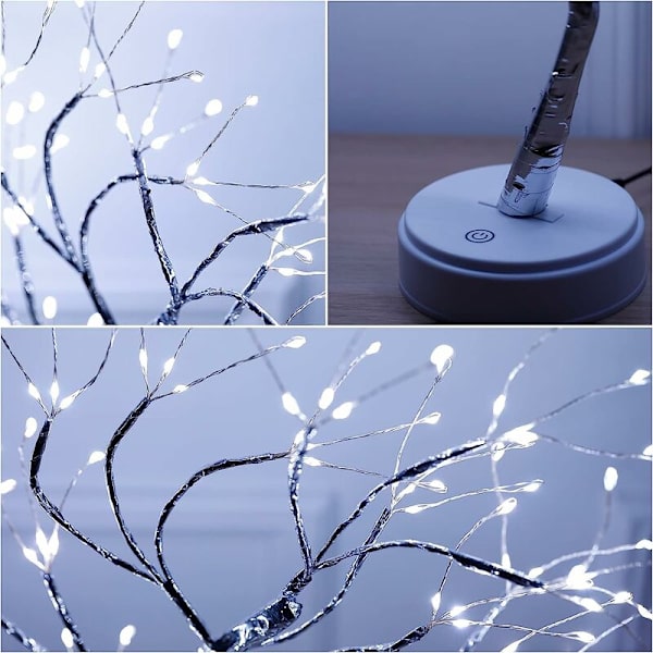 LED-trælys, 108 LED Bonsai-træ bordlampe justerbar kobber W