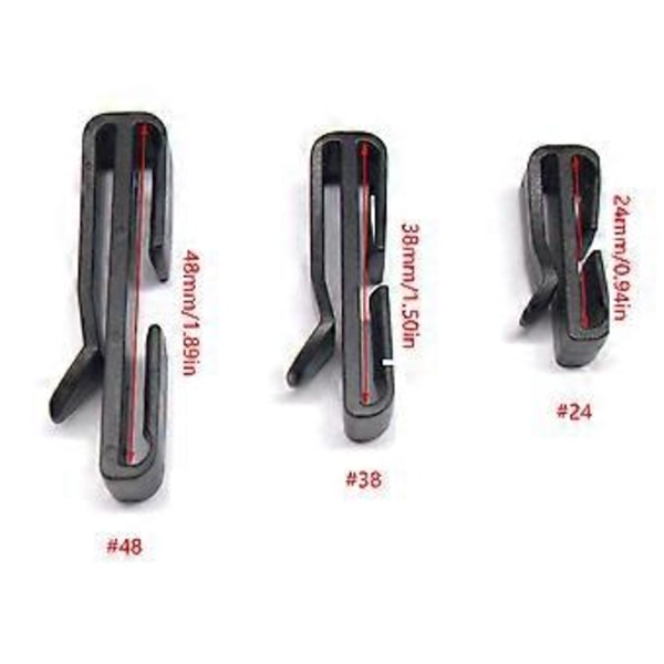 20 st Webbing Ändklämma Hållare Ersättning Snabb Slip Hållare Spännen Clip Connect Spännen för Webbing Ryggsäck Bälte 24MM 24MM